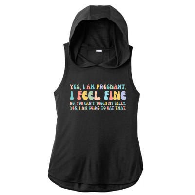 Yes I'm Pregnant You Can't Touch My Belly Funny Ladies PosiCharge Tri-Blend Wicking Draft Hoodie Tank