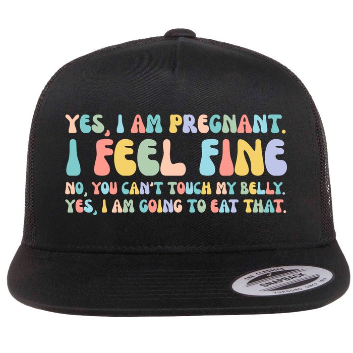Yes I'm Pregnant You Can't Touch My Belly Funny Flatbill Hat