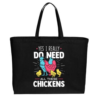 Yes I Really Do Need All These Chickens Funny Gift Funny Farmer Funny Gift Cotton Canvas Jumbo Tote