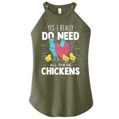 Yes I Really Do Need All These Chickens Funny Gift Funny Farmer Funny Gift Women's Perfect Tri Rocker Tank