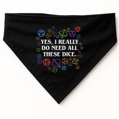 Yes I Really Do Need All These Dice Tabletop Rpg USA-Made Doggie Bandana