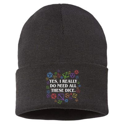 Yes I Really Do Need All These Dice Tabletop Rpg Sustainable Knit Beanie