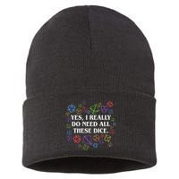 Yes I Really Do Need All These Dice Tabletop Rpg Sustainable Knit Beanie