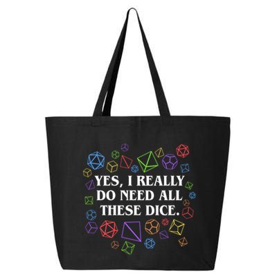 Yes I Really Do Need All These Dice Tabletop Rpg 25L Jumbo Tote