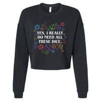 Yes I Really Do Need All These Dice Tabletop Rpg Cropped Pullover Crew