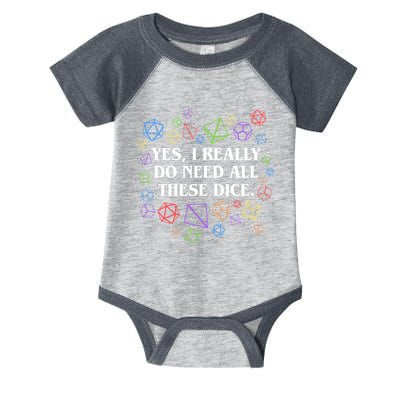 Yes I Really Do Need All These Dice Tabletop Rpg Infant Baby Jersey Bodysuit