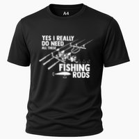 Yes I Really Do Need All These Fishing Rods Fisherman Cooling Performance Crew T-Shirt