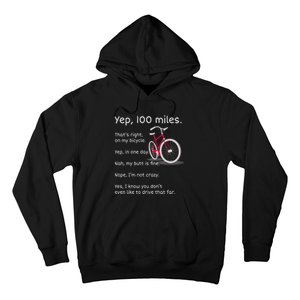 Yep I Rode 100 Miles Sarcastic Cyclist Cycling Ride  Hoodie