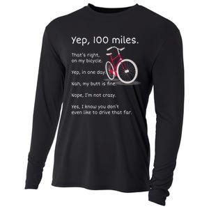 Yep I Rode 100 Miles Sarcastic Cyclist Cycling Ride  Cooling Performance Long Sleeve Crew