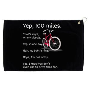 Yep I Rode 100 Miles Sarcastic Cyclist Cycling Ride  Grommeted Golf Towel