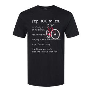 Yep I Rode 100 Miles Sarcastic Cyclist Cycling Ride  Softstyle CVC T-Shirt