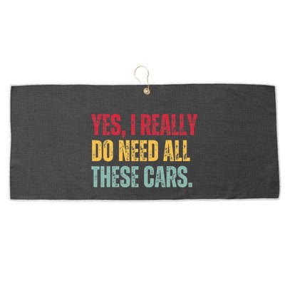 Yes I Really Do Need All These Cars Large Microfiber Waffle Golf Towel