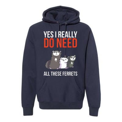 Yes I Really Do Need All These Ferrets Funny Ferret Gift Premium Hoodie