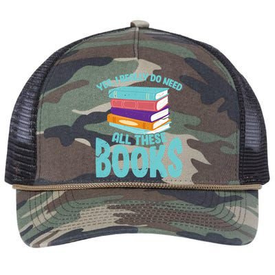 Yes I Really Do Need All These Books Funny Bookworm Reading Meaningful Gift Retro Rope Trucker Hat Cap