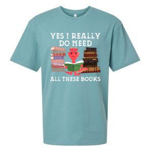 Yes I Really Do Need All These Books Funny Dragon Reading Cute Gift Sueded Cloud Jersey T-Shirt