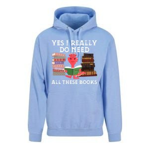 Yes I Really Do Need All These Books Funny Dragon Reading Cute Gift Unisex Surf Hoodie