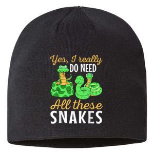 Yes I Really Do Need All These Snakes Reptile Python Sustainable Beanie