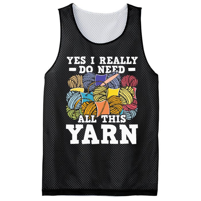 Yes I Really Do Need All This Yarn Knitting Crocheting Mesh Reversible Basketball Jersey Tank