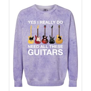 Yes I Really Do Need All These Guitars Active Colorblast Crewneck Sweatshirt