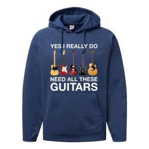 Yes I Really Do Need All These Guitars Active Performance Fleece Hoodie