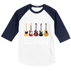 Yes I Really Do Need All These Guitars Active Baseball Sleeve Shirt