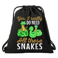 Yes I Really Do Need All These Snakes Reptile Python Drawstring Bag