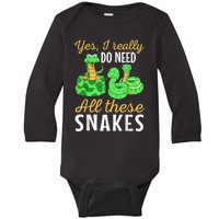 Yes I Really Do Need All These Snakes Reptile Python Baby Long Sleeve Bodysuit