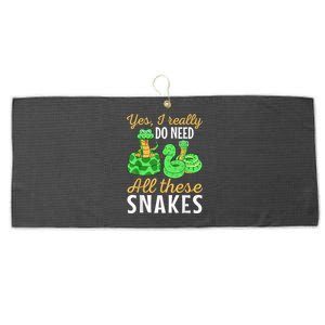 Yes I Really Do Need All These Snakes Reptile Python Large Microfiber Waffle Golf Towel