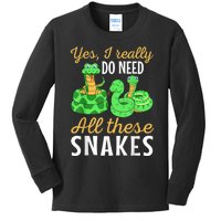 Yes I Really Do Need All These Snakes Reptile Python Kids Long Sleeve Shirt