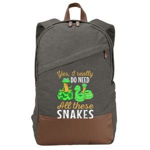 Yes I Really Do Need All These Snakes Reptile Python Cotton Canvas Backpack