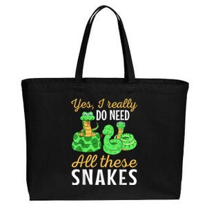 Yes I Really Do Need All These Snakes Reptile Python Cotton Canvas Jumbo Tote