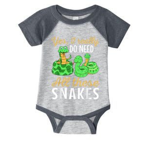 Yes I Really Do Need All These Snakes Reptile Python Infant Baby Jersey Bodysuit