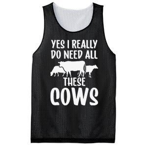 Yes I Really Do Need All These Cows Animals Lover Farm Cow Mesh Reversible Basketball Jersey Tank