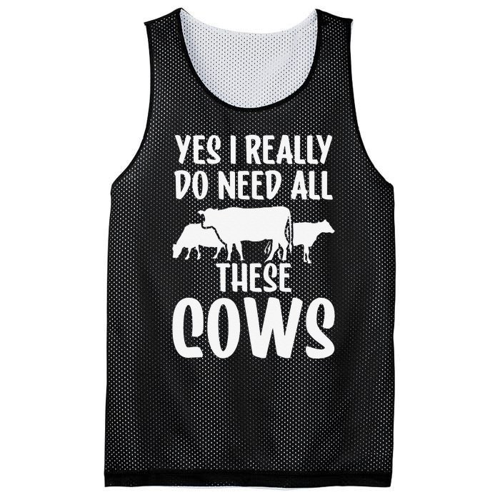 Yes I Really Do Need All These Cows Animals Lover Farm Cow Mesh Reversible Basketball Jersey Tank