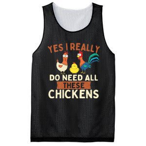 Yes I Really Do Need All These Chickens Chicken Lover Farm Mesh Reversible Basketball Jersey Tank