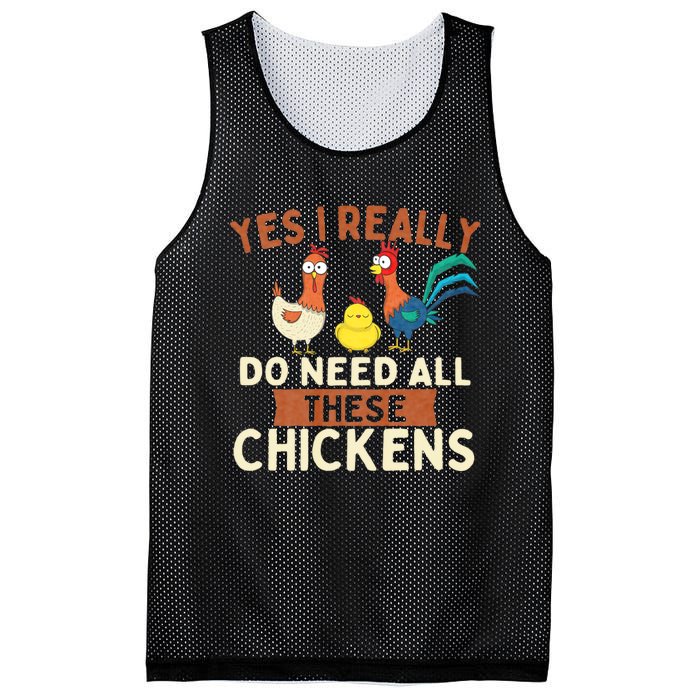 Yes I Really Do Need All These Chickens Chicken Lover Farm Mesh Reversible Basketball Jersey Tank