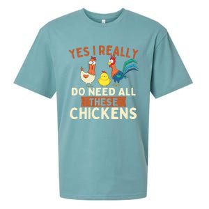 Yes I Really Do Need All These Chickens Chicken Lover Farm Sueded Cloud Jersey T-Shirt