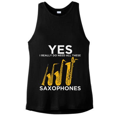 Yes I Really Do Need All These Saxophones Ladies PosiCharge Tri-Blend Wicking Tank