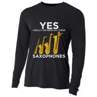 Yes I Really Do Need All These Saxophones Cooling Performance Long Sleeve Crew