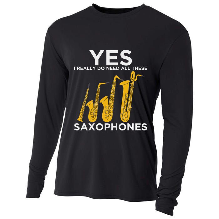 Yes I Really Do Need All These Saxophones Cooling Performance Long Sleeve Crew