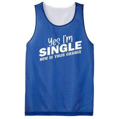 Yes I'm Single Now Is Your Chance Funny Dating Meaningful Gift Mesh Reversible Basketball Jersey Tank