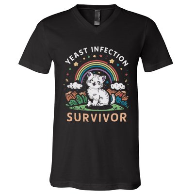 Yeast Infection Survivor V-Neck T-Shirt