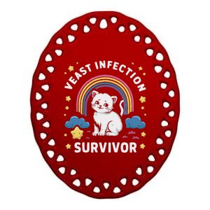 Yeast Infection Survivor Ceramic Oval Ornament