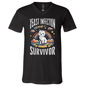 Yeast Infection Survivor V-Neck T-Shirt