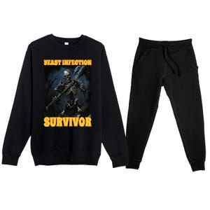 Yeast Infection Survivor Premium Crewneck Sweatsuit Set