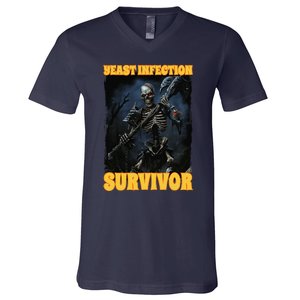 Yeast Infection Survivor V-Neck T-Shirt