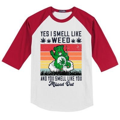 Yes I Smell Like Weed And You Smell Like You Missed Out Kids Colorblock Raglan Jersey