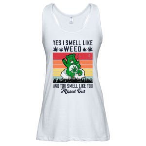 Yes I Smell Like Weed And You Smell Like You Missed Out Ladies Essential Flowy Tank