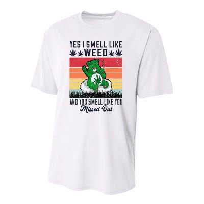 Yes I Smell Like Weed And You Smell Like You Missed Out Youth Performance Sprint T-Shirt