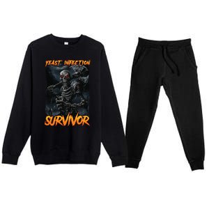 Yeast Infection Survivor Premium Crewneck Sweatsuit Set